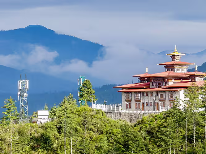 Panorama in valley near Bumthang, Bhutan
