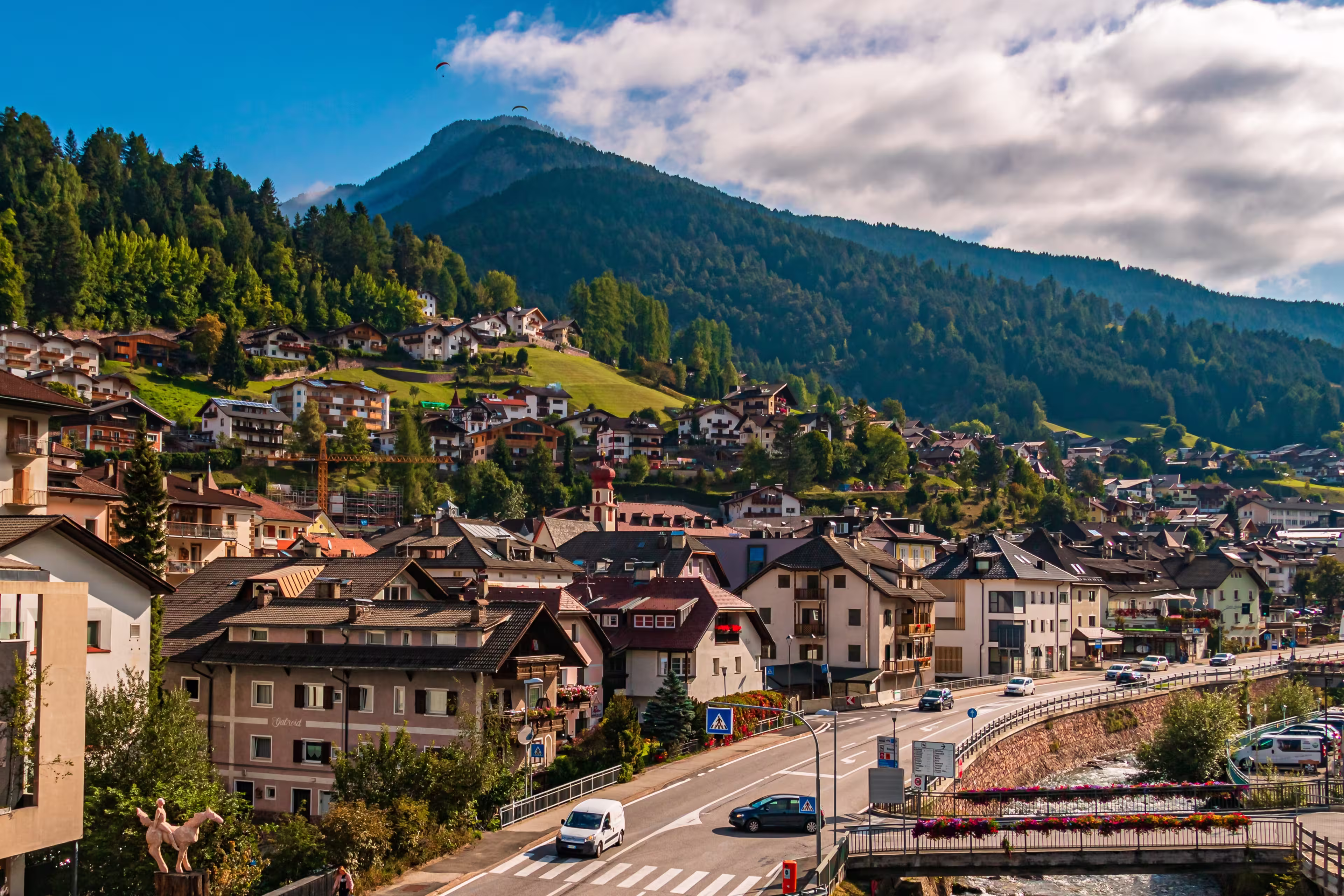 Beautiful view at Saint Ulrich, Grödnertal, South Tyrol, Italy