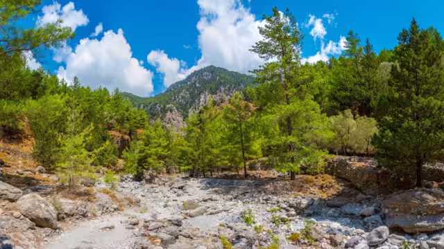 Samaria gorge at Greek island Crete.