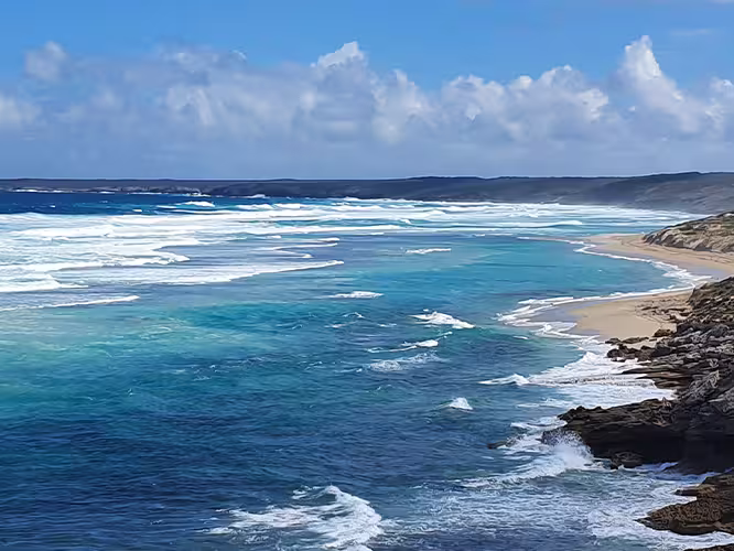 Panorama view of shoreline on Kangaroo Island, South Australia