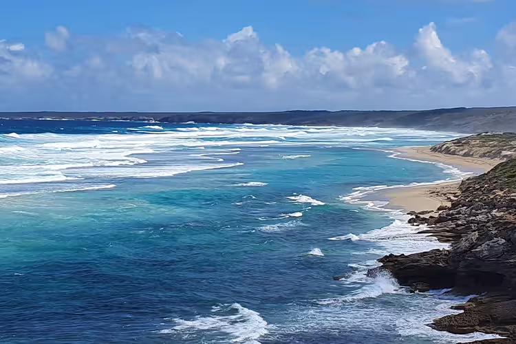 Panorama view of shoreline on Kangaroo Island, South Australia