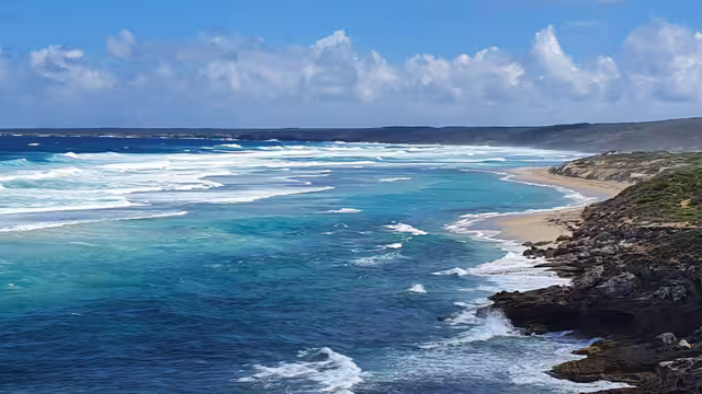 Panorama view of shoreline on Kangaroo Island, South Australia