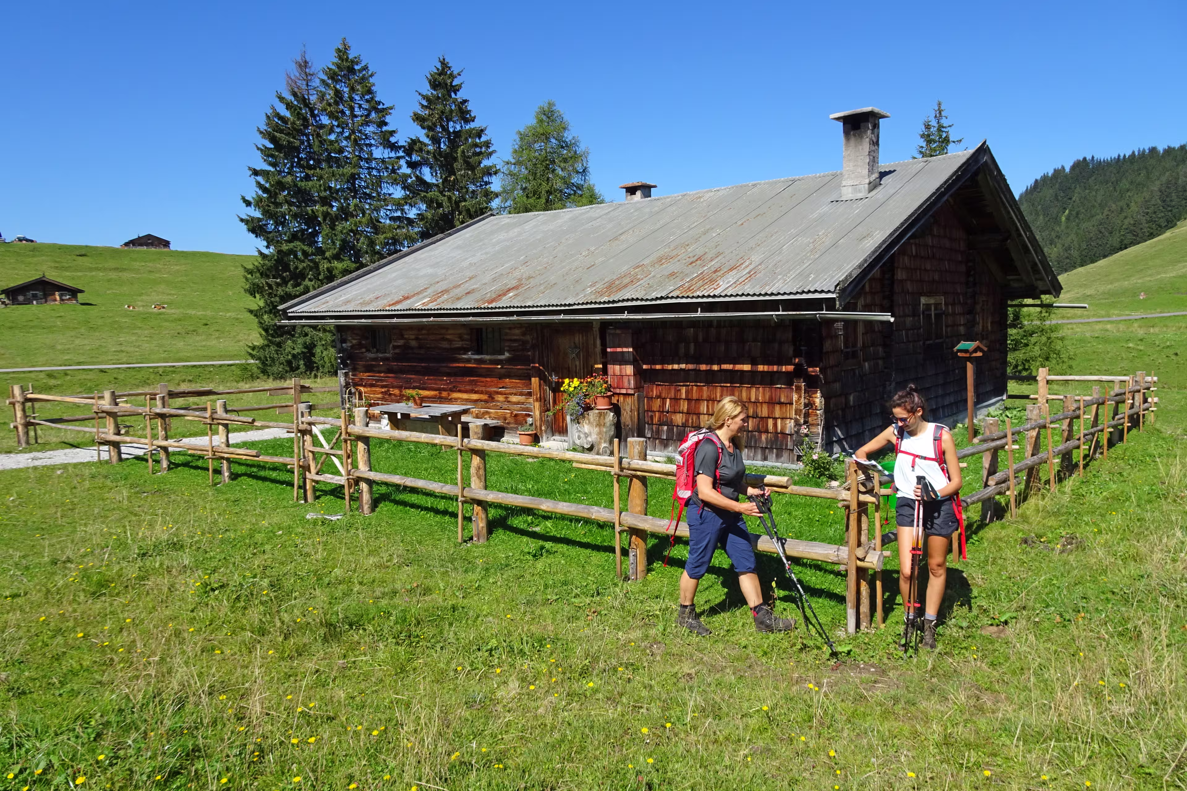 SalzAlpenSteig I Almhütte Wanderer