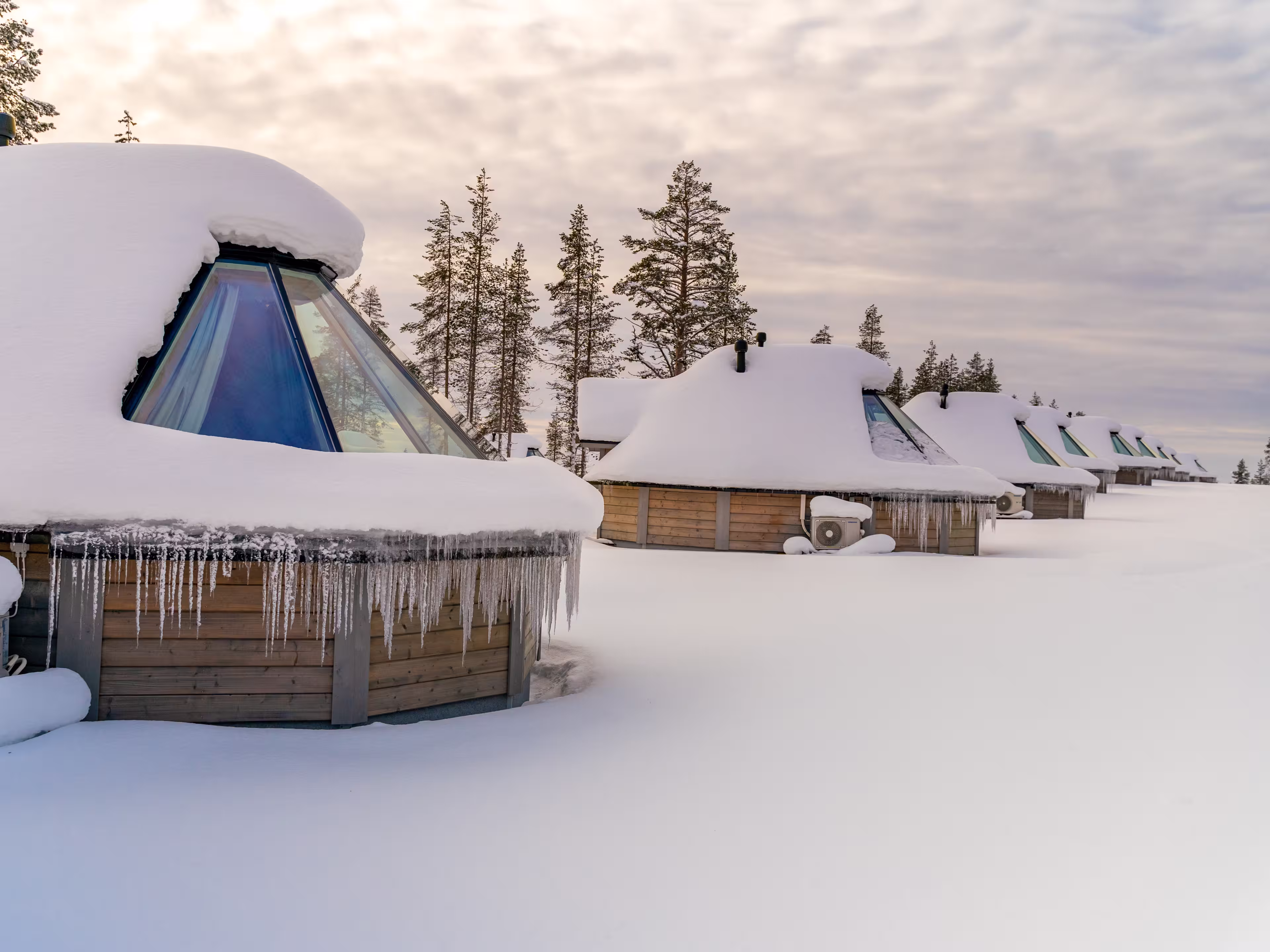 Glass igloo in lapland  Finland