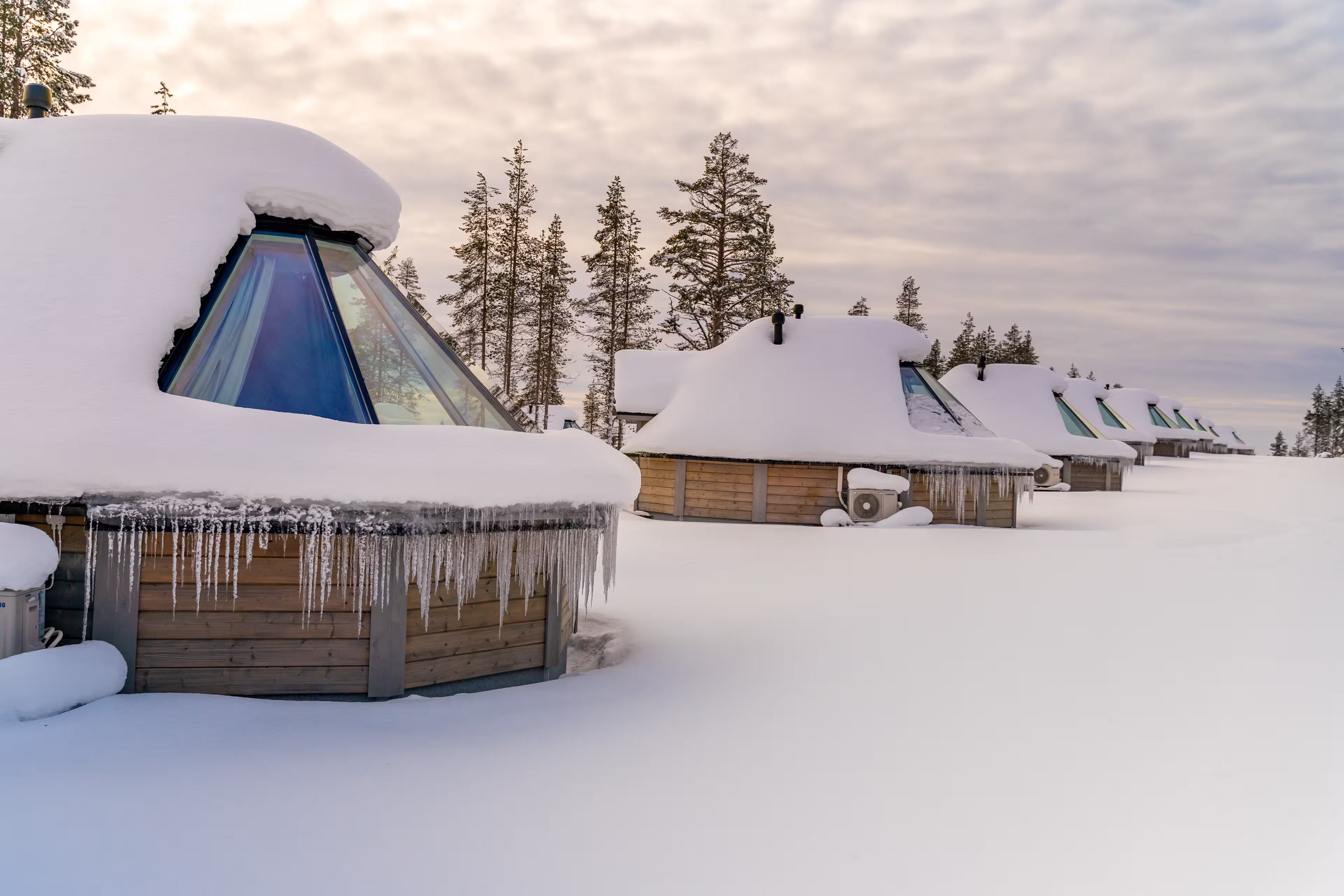 Glass igloo in lapland Finland
