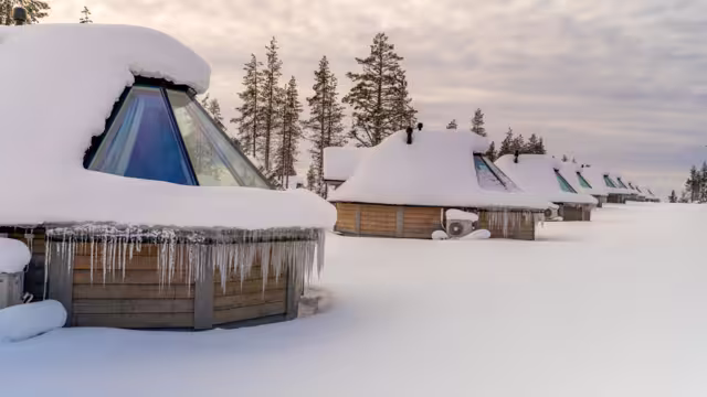 Glass igloo in lapland Finland