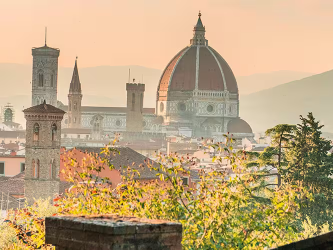 Panorama of old town Florence with the Duomo, Italy