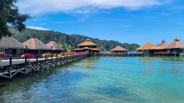 Gayana Marine Resort pier on Gaya Island