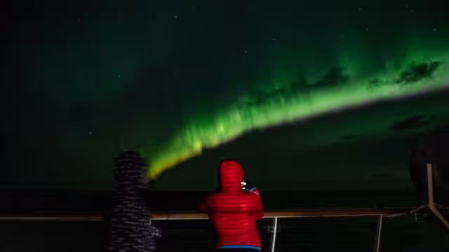 The Aurora Borealis over East Greenland
