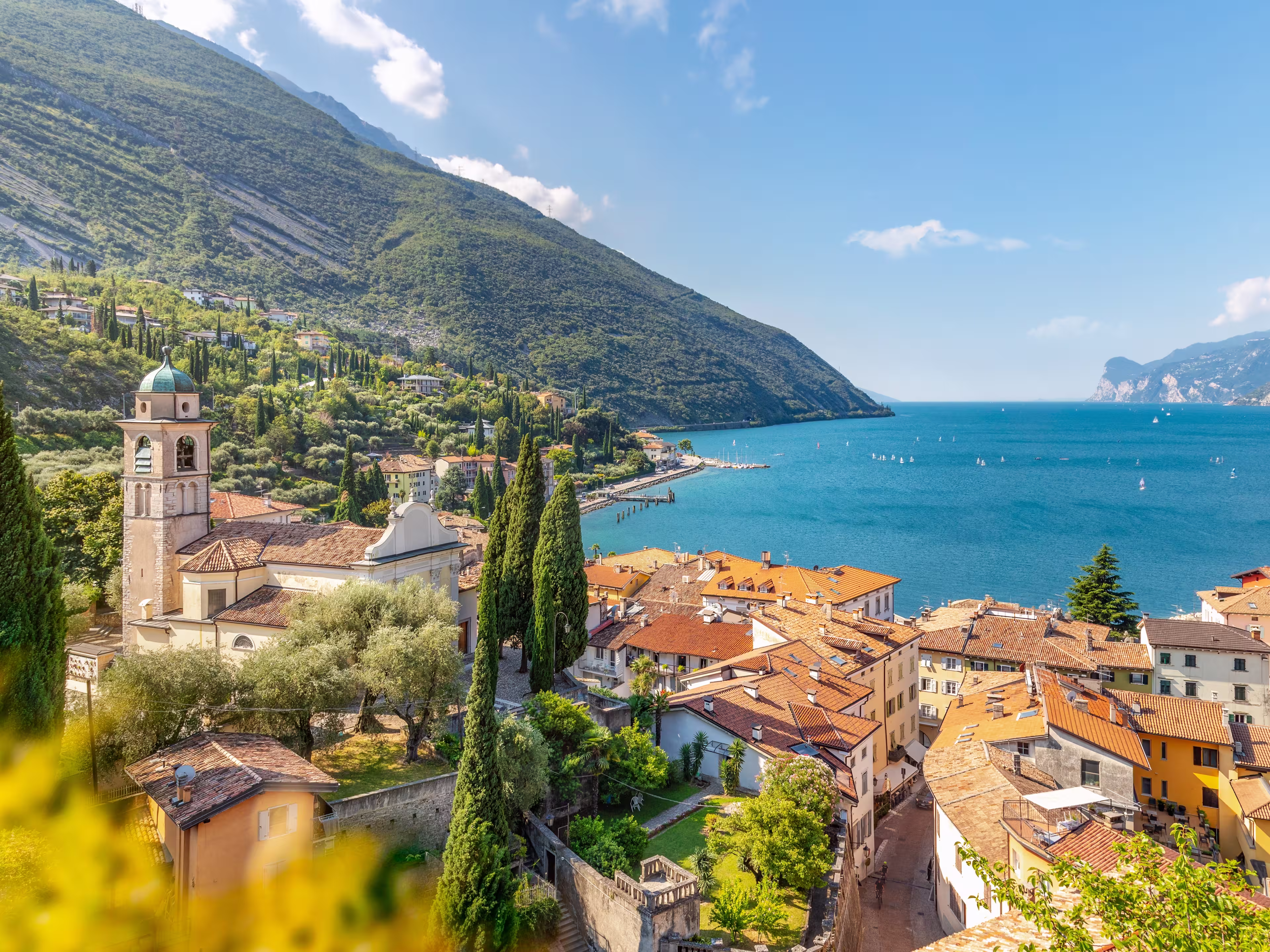 View over Torbole, Lago di Garda, Trentino, Italy