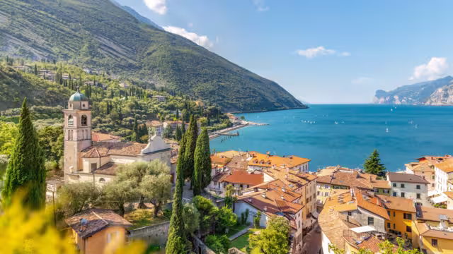 View over Torbole, Lago di Garda, Trentino, Italy