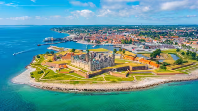 Panorama of the Kronborg castle at Helsingor, Denmark.