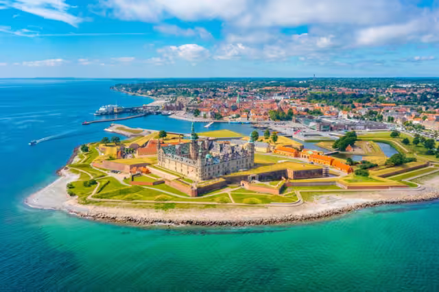 Panorama of the Kronborg castle at Helsingor, Denmark.