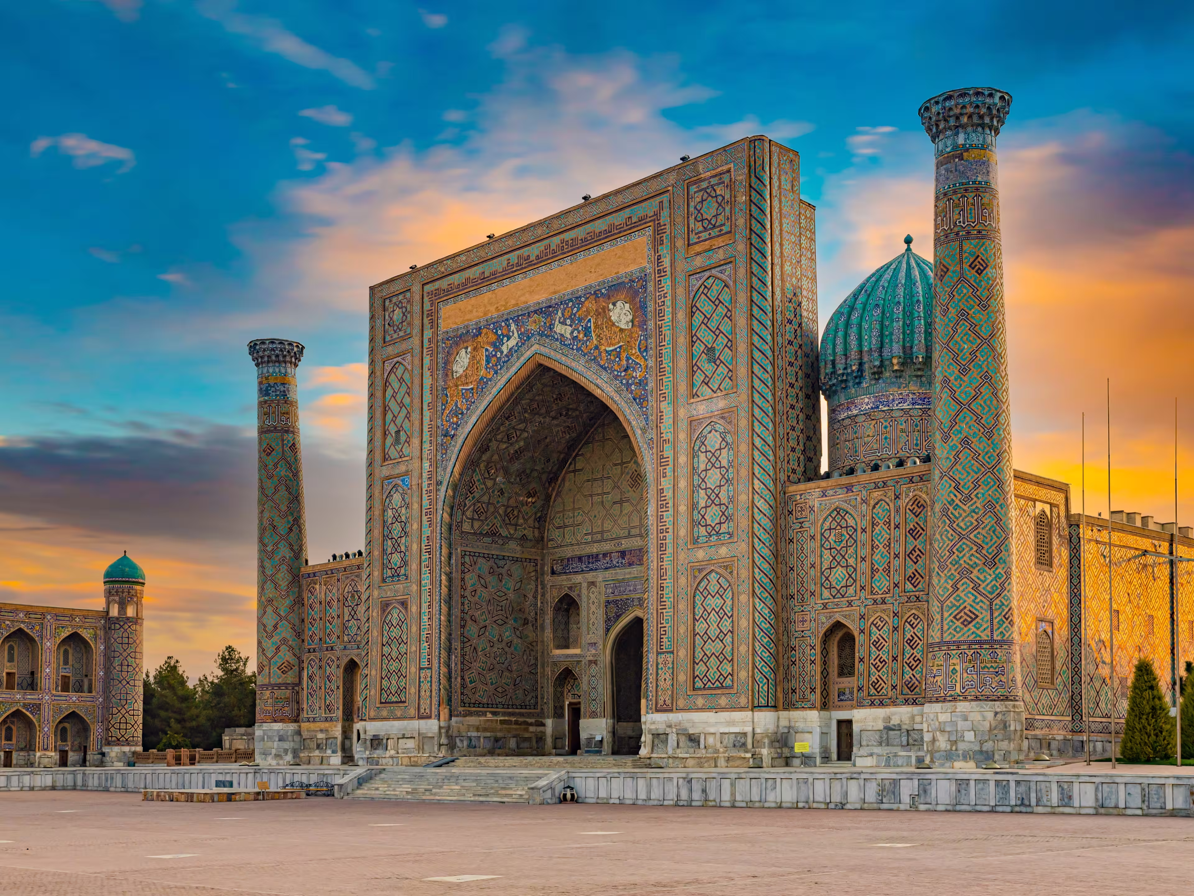 Registan, an old public square in the heart of the ancient city of Samarkand, Uzbekistan.