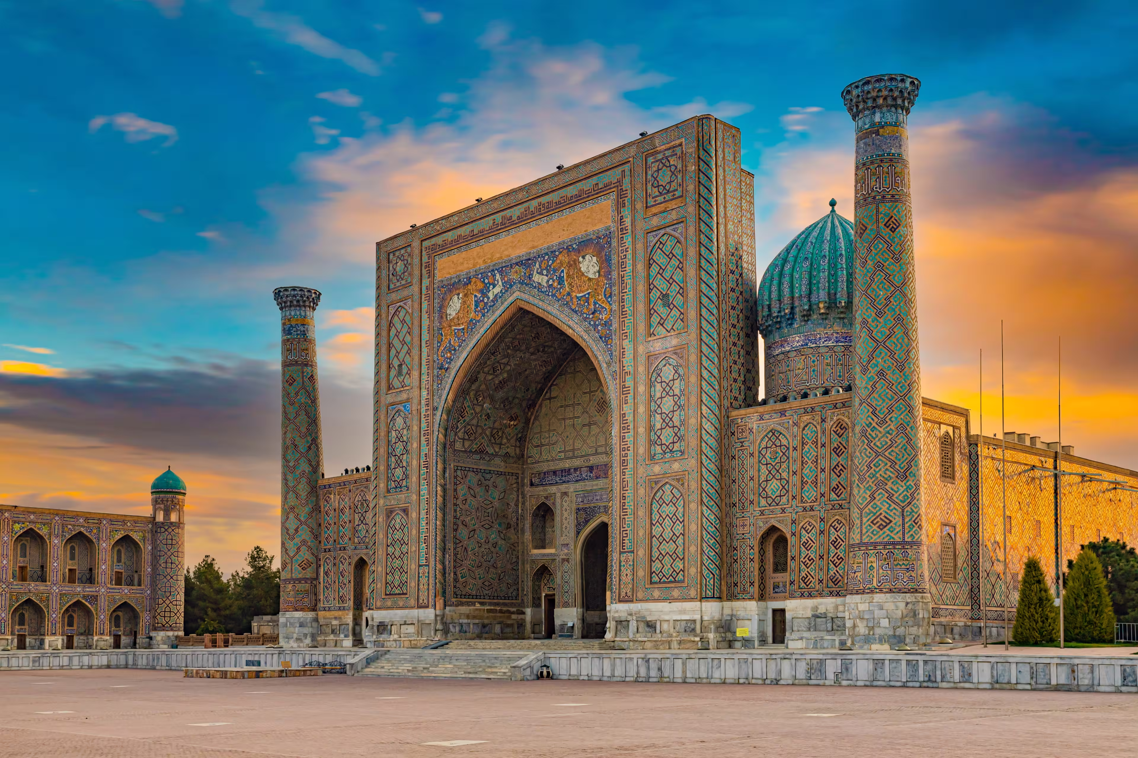 Registan, an old public square in the heart of the ancient city of Samarkand, Uzbekistan.