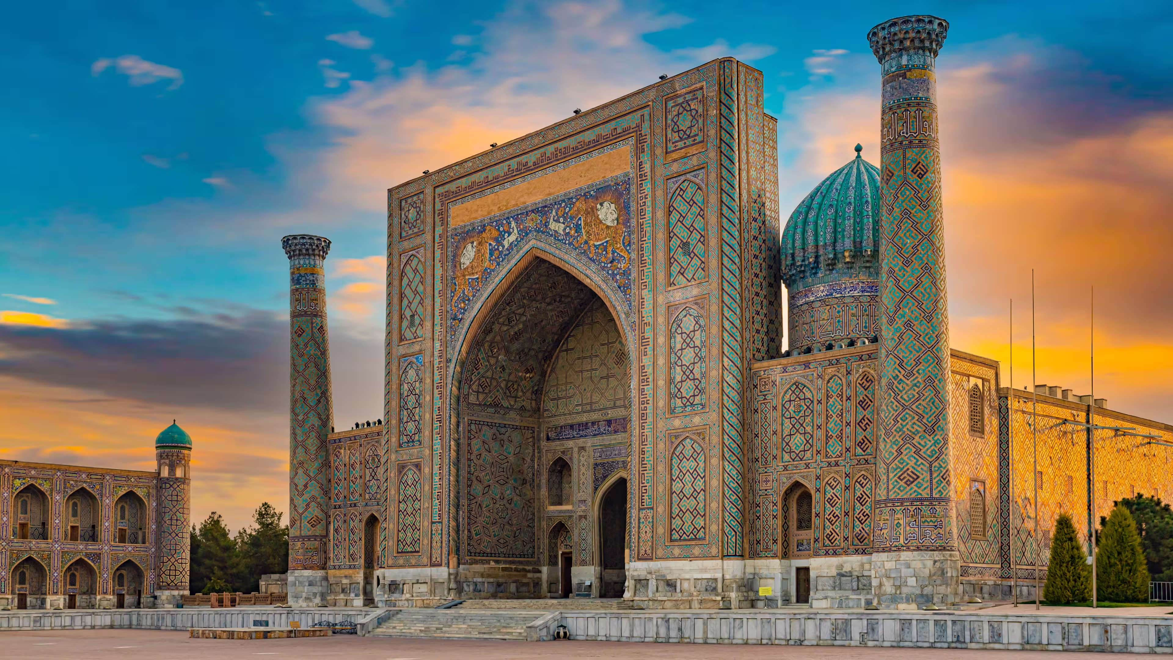 Registan, an old public square in the heart of the ancient city of Samarkand, Uzbekistan.