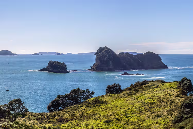 Aerial views over Coromandel Peninsula, North Island, New Zealand