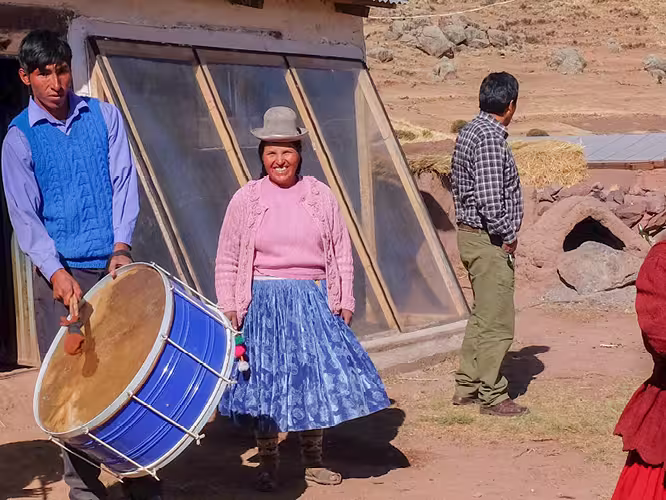Peru Puno dance with locals