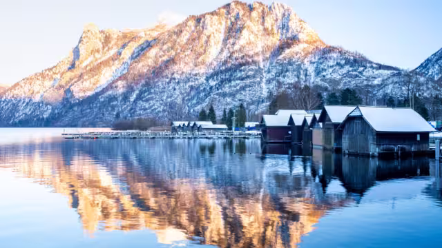 the Lake Traun in Ebensee, Austria