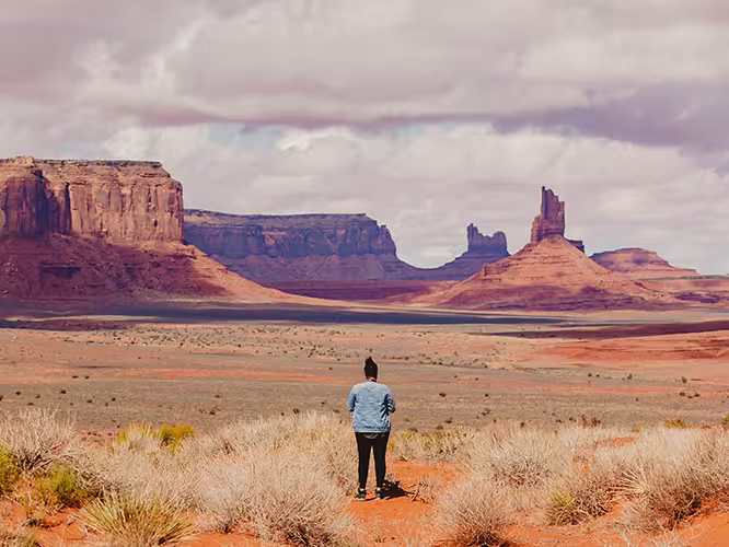 Gorgeous panorama view across Monument Valley