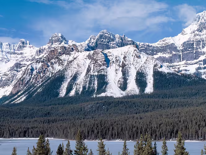 Panoramic of the scenic Rocky Mountains, located in British Columbia