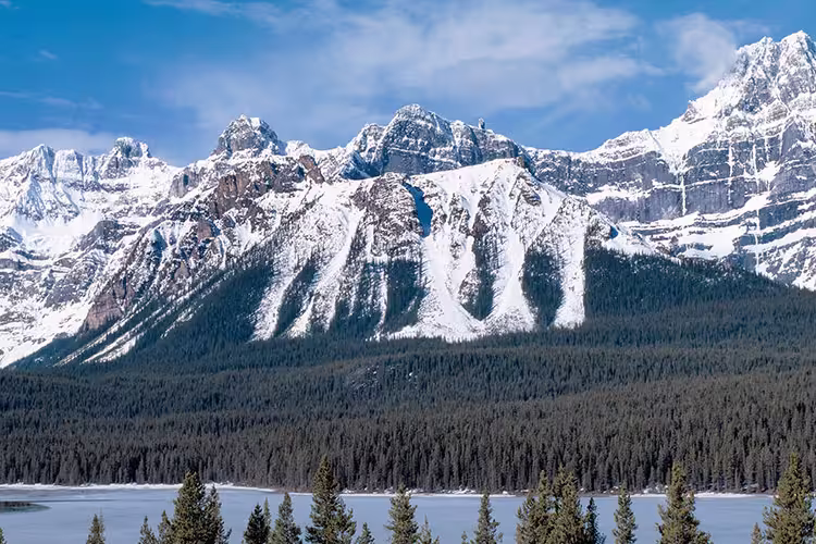 Panoramic of the scenic Rocky Mountains, located in British Columbia