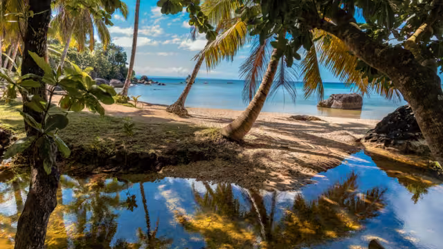 Paradise, beautiful sand beach in Madagascar, ile Saint Marie. Island