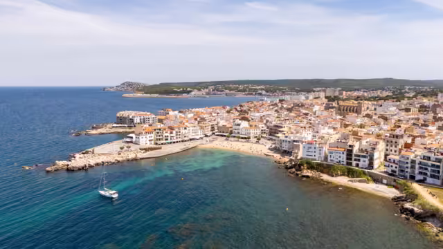 L'escala village showing beach, mediterranean sea, and coastline in catalonia