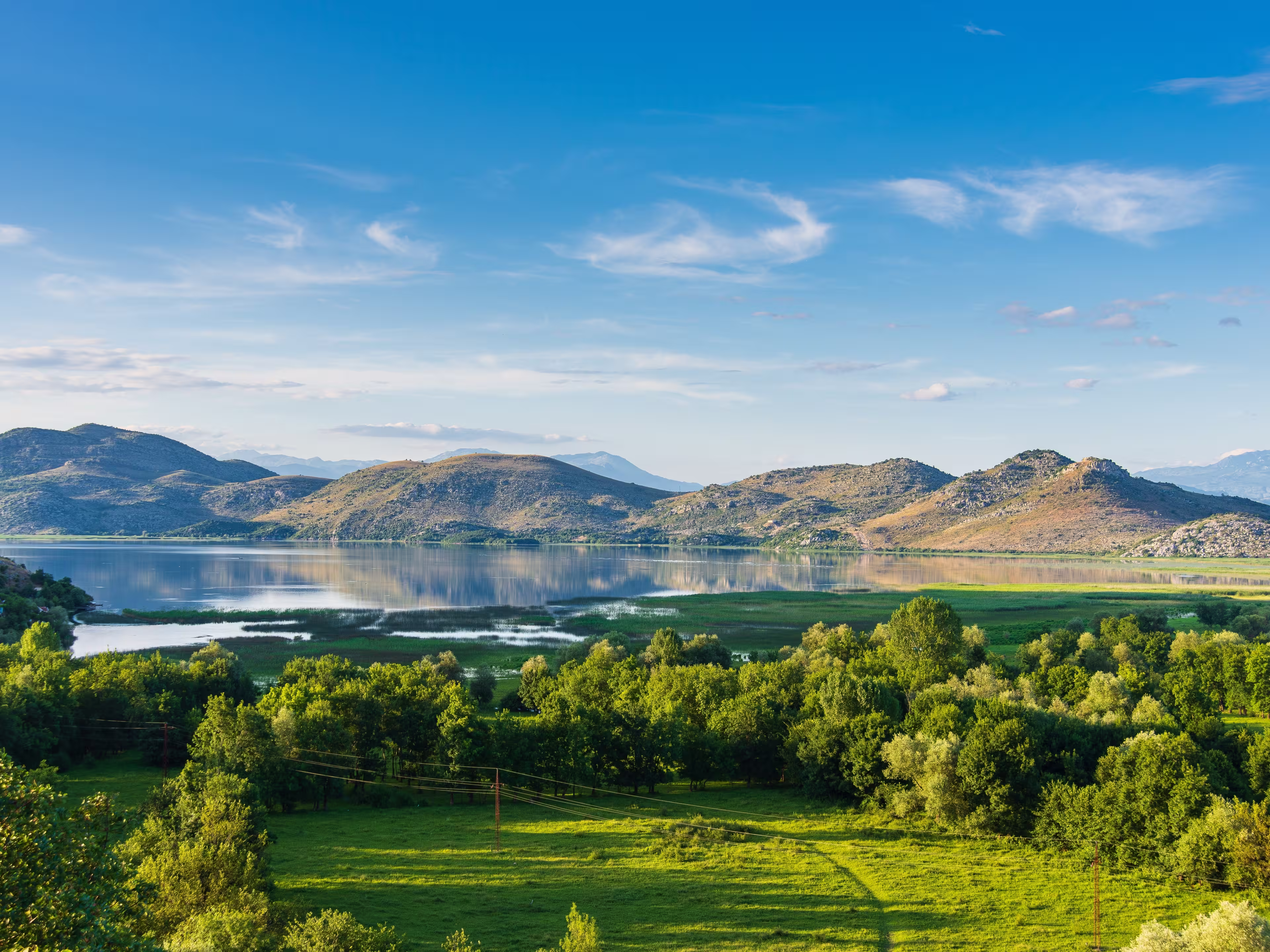 Evening landscape on Lake Skadar. Montenegro
