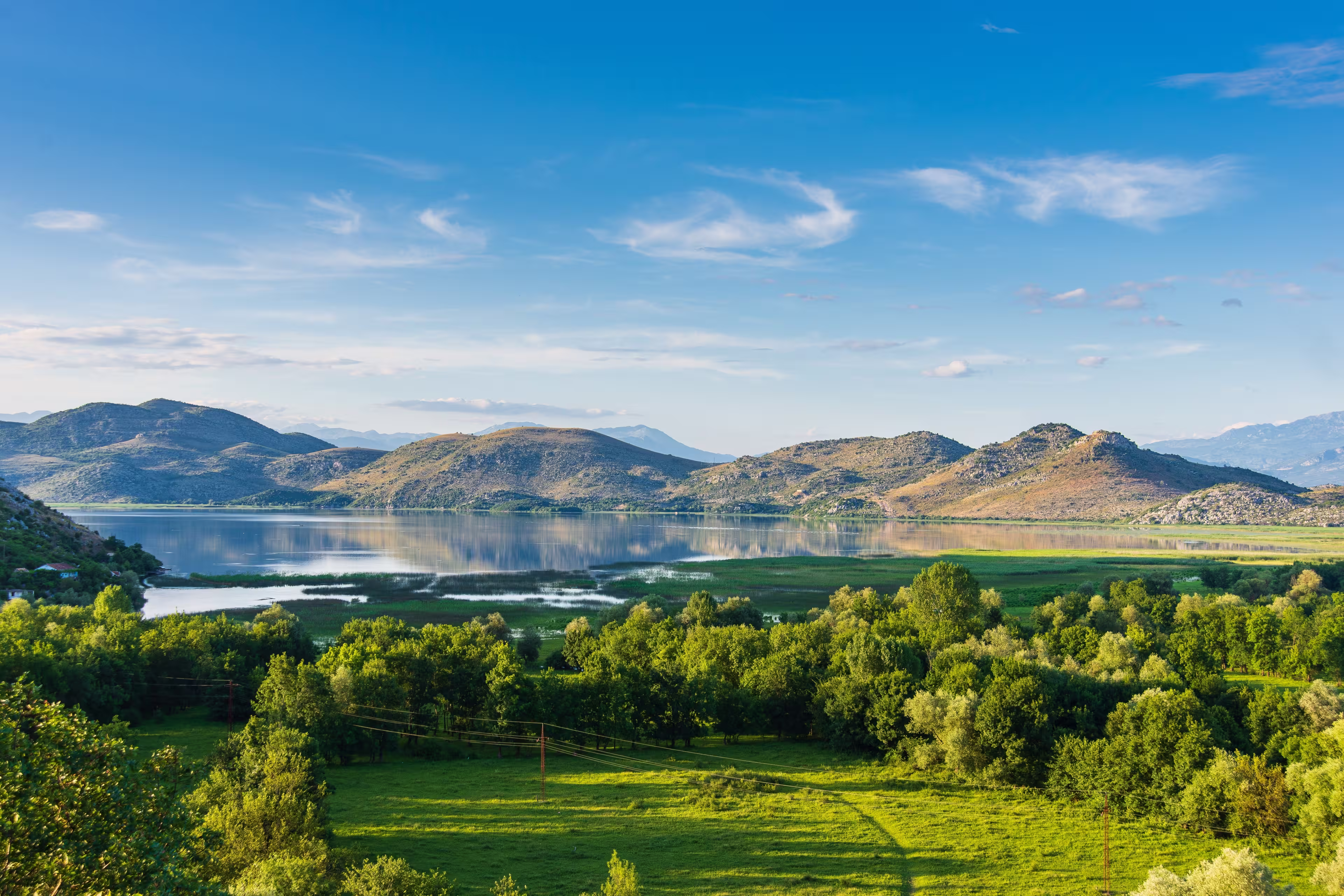 Evening landscape on Lake Skadar. Montenegro