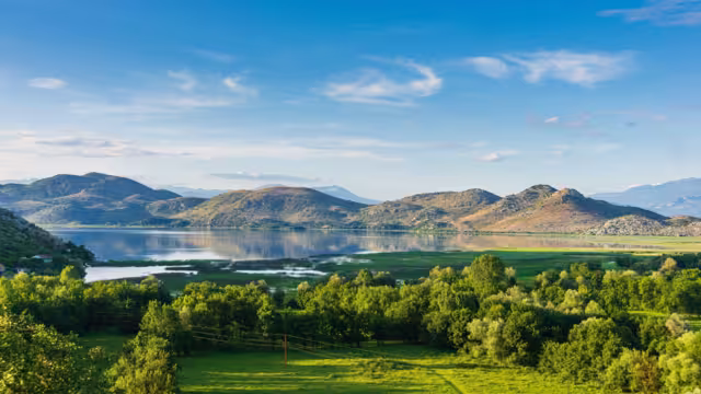 Evening landscape on Lake Skadar. Montenegro