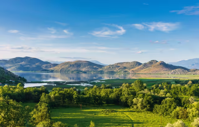 Evening landscape on Lake Skadar. Montenegro