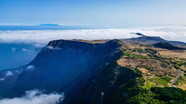 Scenic aerial landscape of El Hierro Island, Canary Archipelago, Spain, Europe