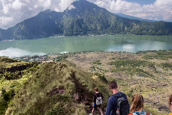 Hikers at Mount Batur in Bali