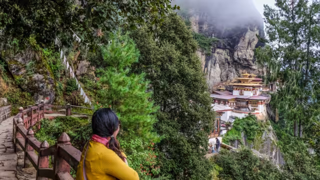 Finishing the hike to Paro Taktsang, or the Tiger's Nest Monastery