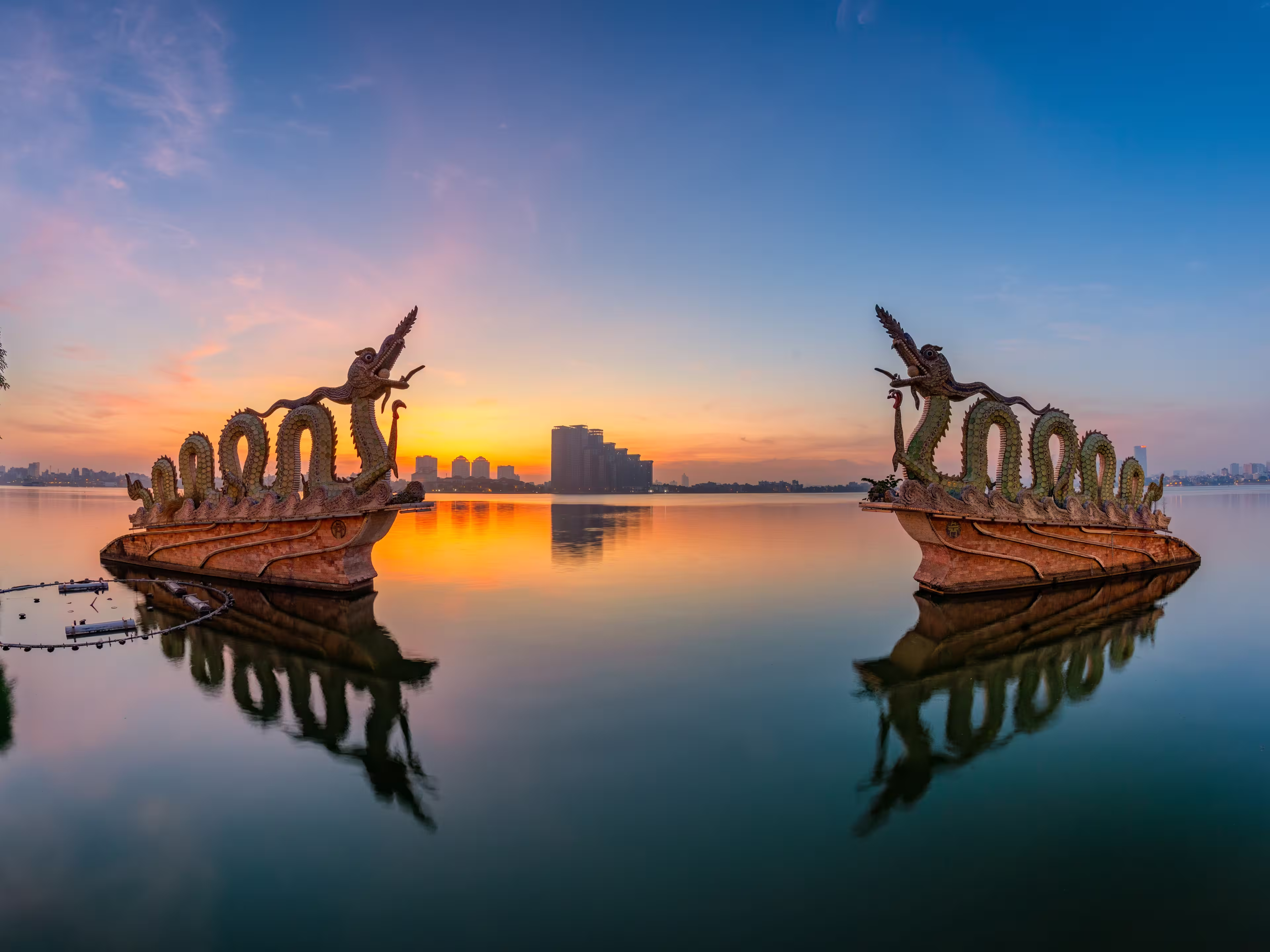 West Lake Dragons statue in Hanoi. The dragons which set the Vietnam Guinness record as the country’s biggest at the 1,000th anniversary of Thang Long-Hanoi