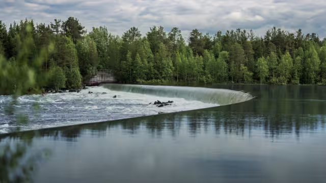"Spegeldammen", the mirror pond, in Jokkmokk. A result of the hydro power building in Lule river.