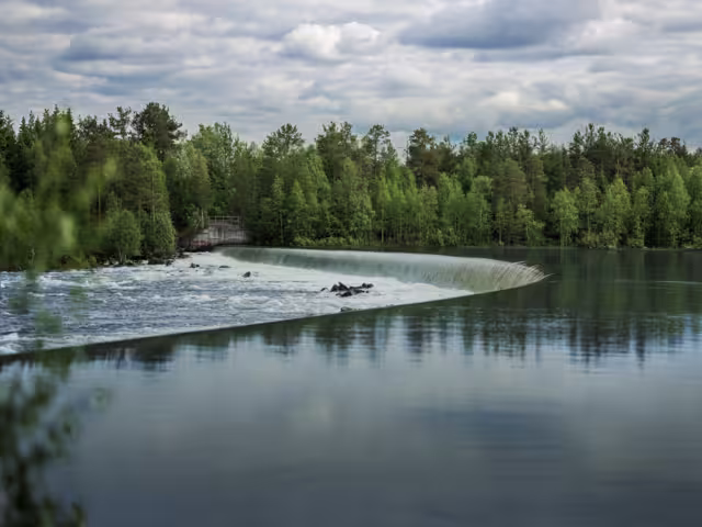 "Spegeldammen", the mirror pond, in Jokkmokk. A result of the hydro power building in Lule river.