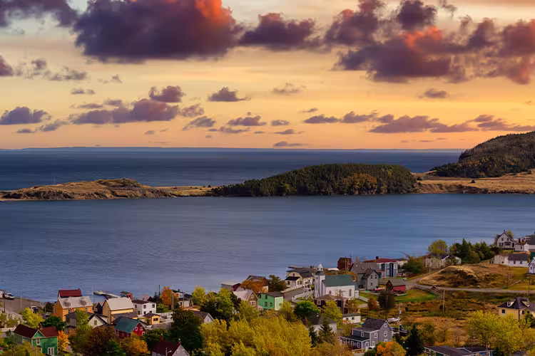 Dramatic Colorful Twilight Sky. Trinity, Newfoundland and Labrador, Canada.
