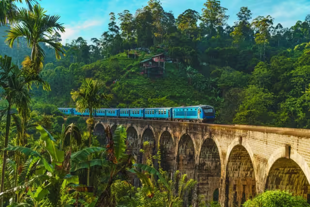 Crossing the Nine Arches Bridge in Demodara